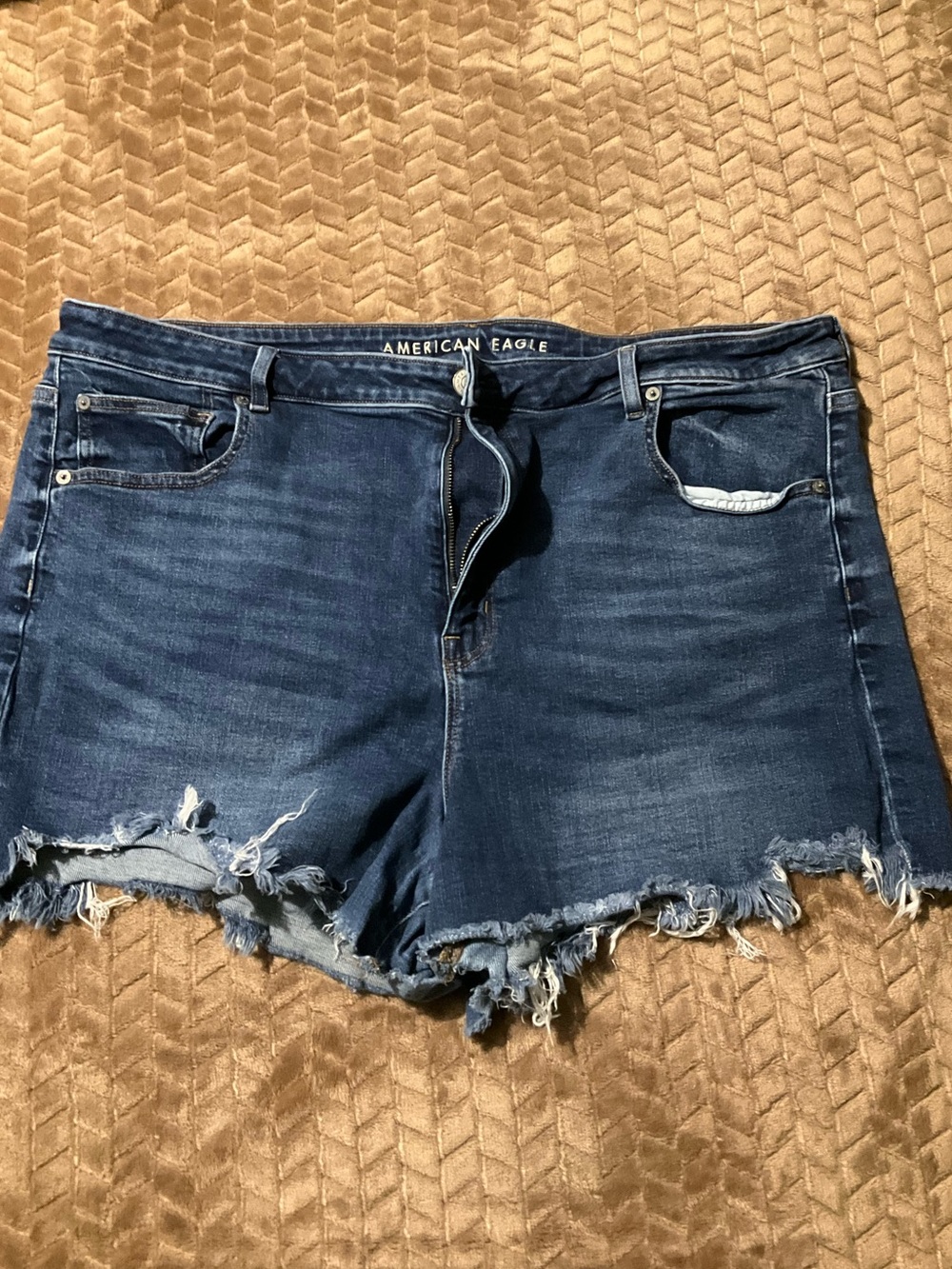 American Eagle High Rise Shortie Denim Shorts